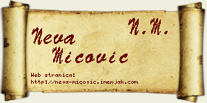 Neva Mićović vizit kartica